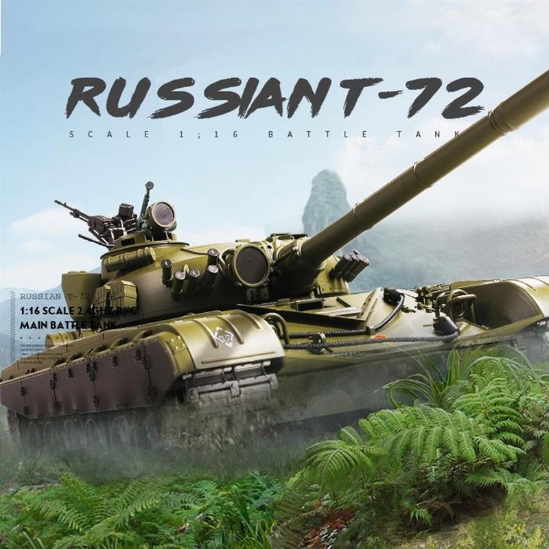 RC Panzer Russicher T-72 Heng Long 1:16 Rauch & Sound Stahlgetriebe 2,4Ghz V6.0 Pro