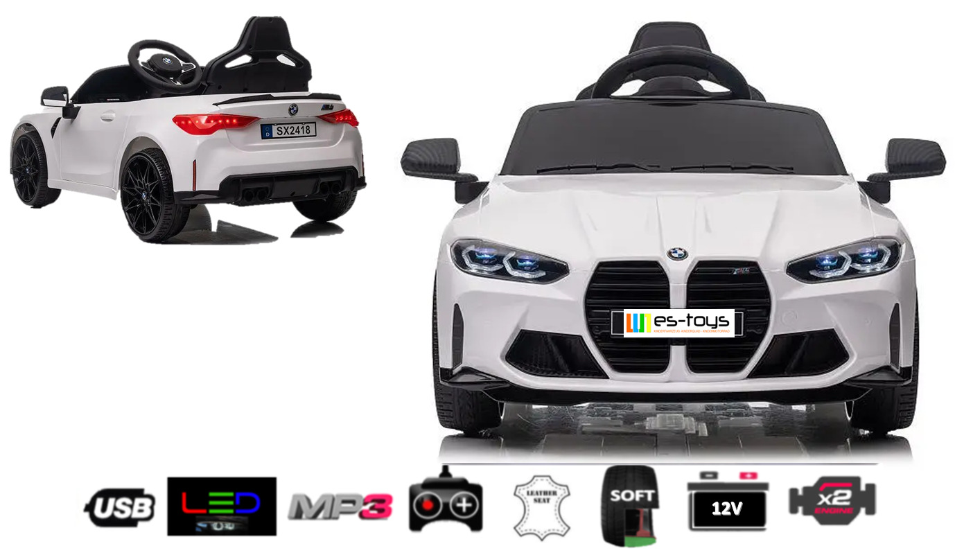 Kinderauto Elektrisch "BMW M4" - lizenziert - 12V7A Akku, 2 Motoren- 2,4Ghz Fern
