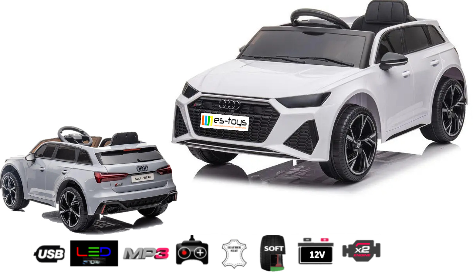 Kinderfahrzeug - Elektro Auto "Audi RS6" - lizenziert - 12V7AH Akku und 2 Motore