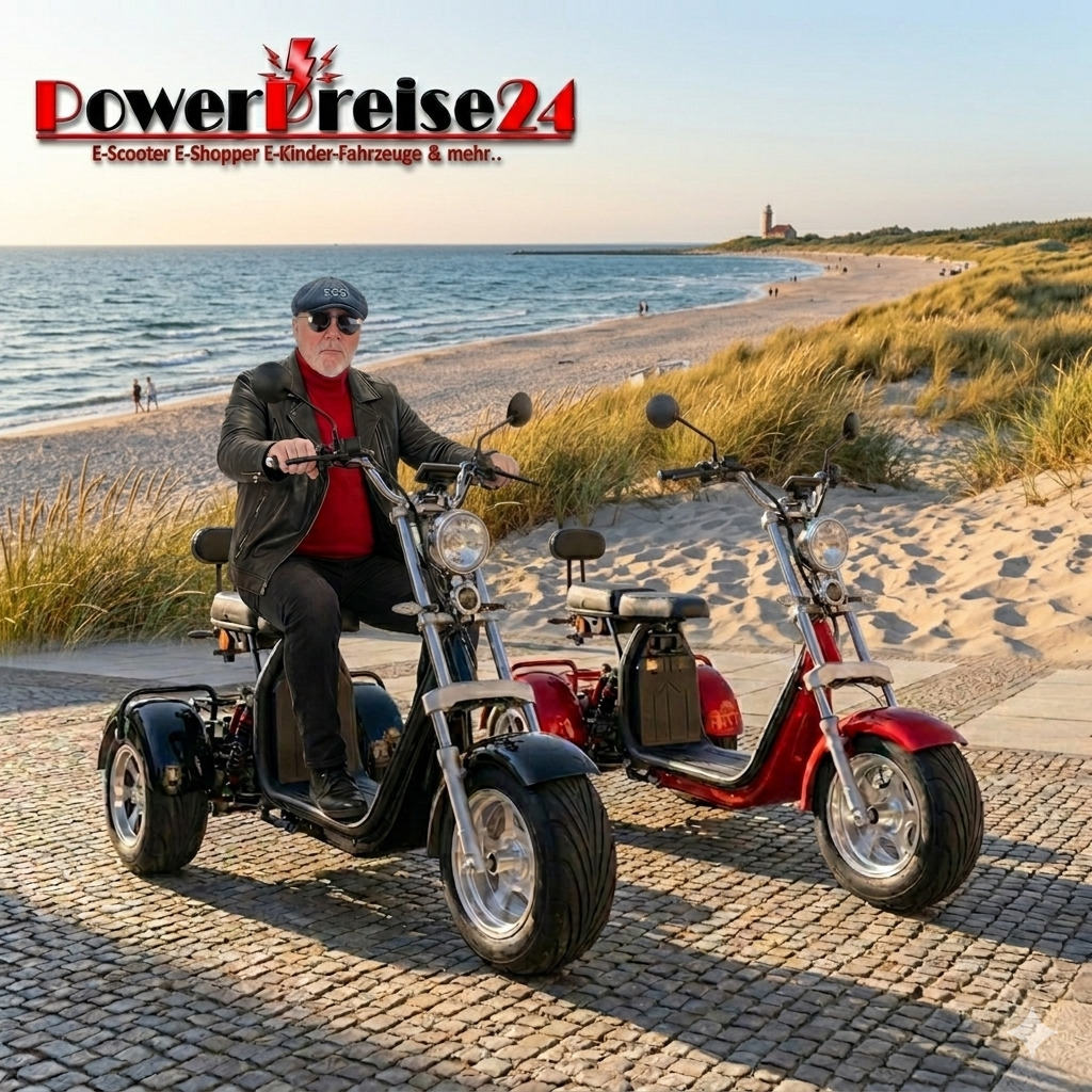 Coco Bike E-Scooter drei Räder Trike 80km Reichweite 2x 60V | 2000W | 20AH Akku