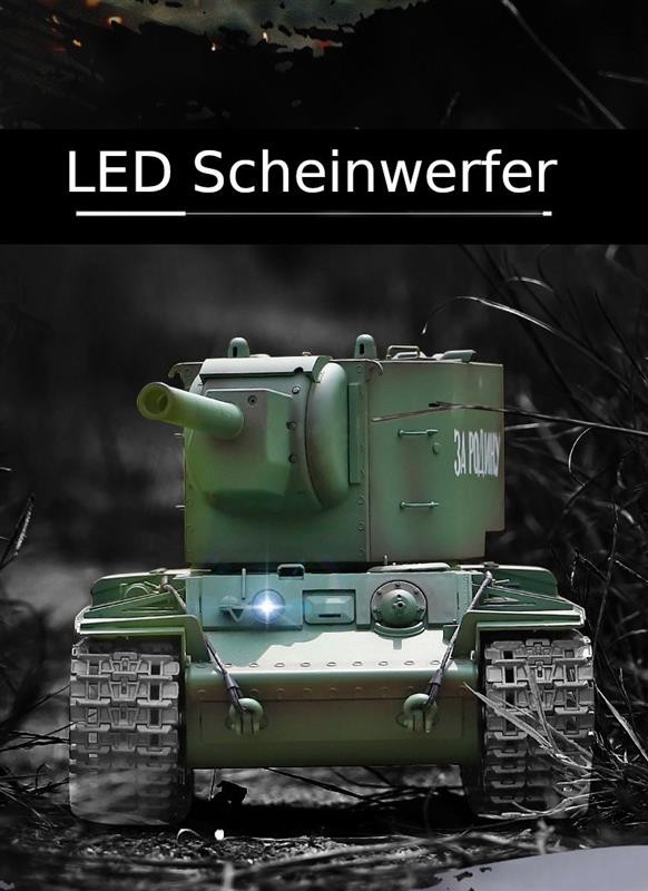 RC Panzer "Russicher KV-2" Heng Long 1:16 mit R&S, Metallgetriebe (Stahl) – Bild 6