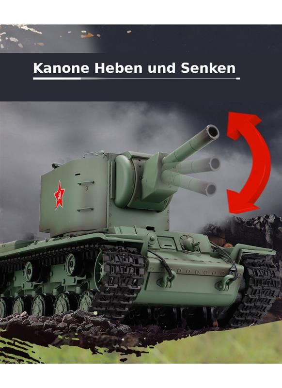 RC Panzer "Russicher KV-2" Heng Long 1:16 mit R&S, Metallgetriebe (Stahl) – Bild 10