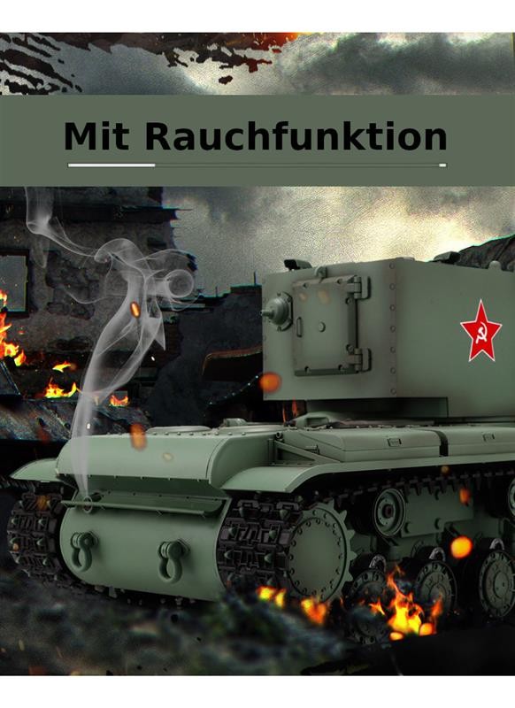 RC Panzer "Russicher KV-2" Heng Long 1:16 mit R&S, Metallgetriebe (Stahl) – Bild 11