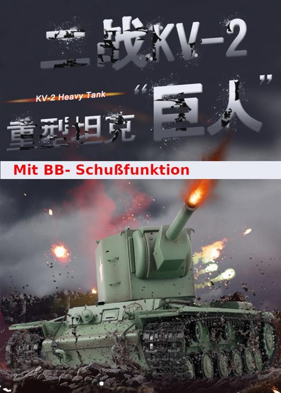 RC Panzer "Russicher KV-2" Heng Long 1:16 mit R&S, Metallgetriebe (Stahl) – Bild 20