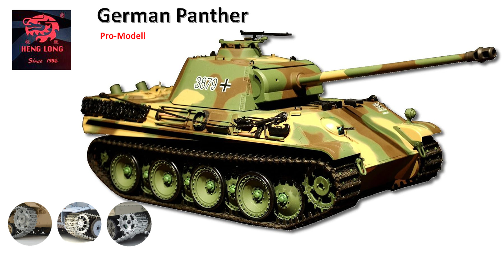 RC Panzer "Panther G" HengLong 1:16 mit Rauch & Sound und Stahlgetriebe Metall
