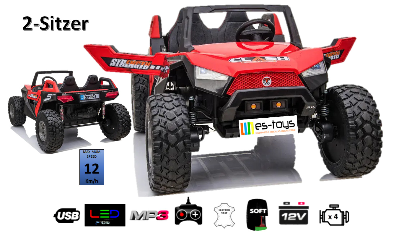 Kinderfahrzeug 2-Sitzer Elektro Auto Buggy 2x 12V7A Akku,4x75W Motoren- 2,4Ghz