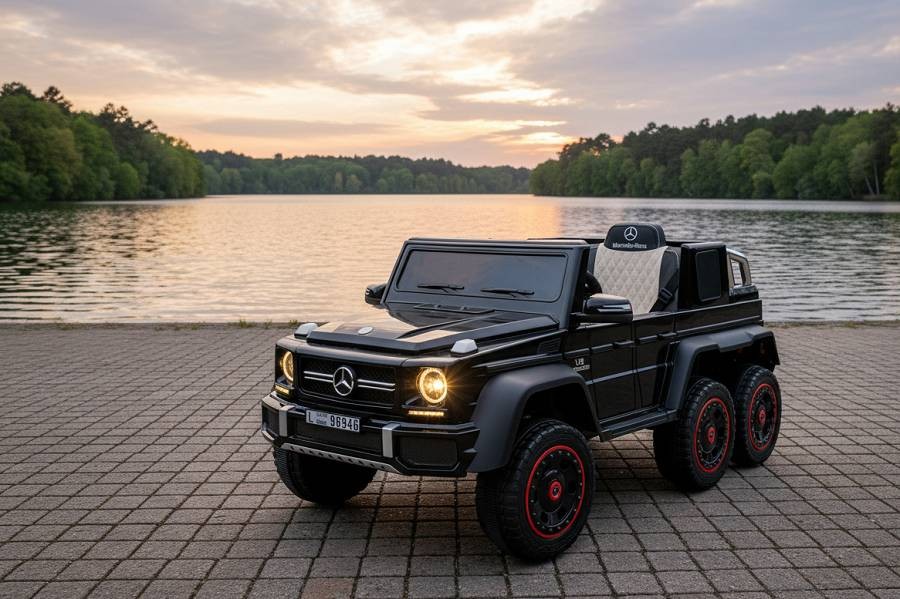 Kinderfahrzeug Elektro Auto "Mercedes G63 6x6" 12V7AH Akku 2,4Ghz+Ledersitz+EVA
