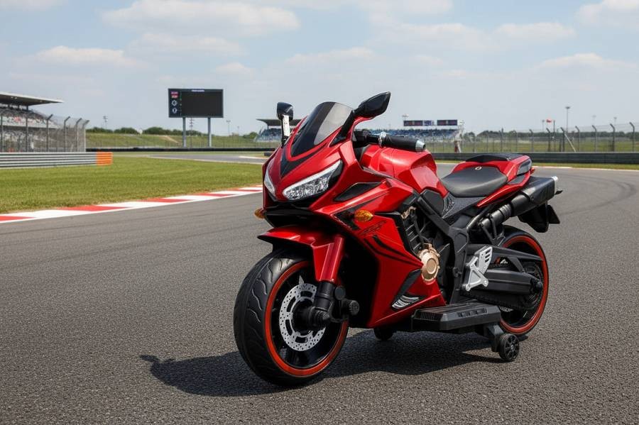 Elektro Kindermotorrad 12V7A Akku – 2 Motoren, Musik und Lichter und Ledersitz