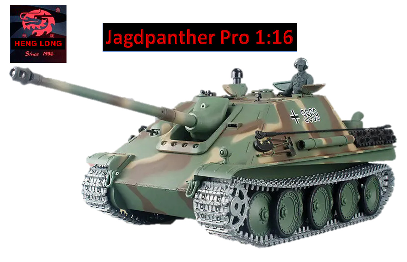 RC Panzer "Jagdpanther" Heng Long 1:16 mit Rauch & Sound und Stahlgetriebe - V7.