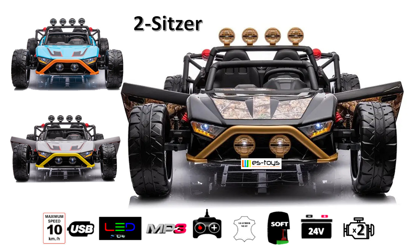 Elektro Kinderauto „Buggy 168“ – 24V Akku,2x 200W Motoren- 2,4Ghz +MP3 + Leder