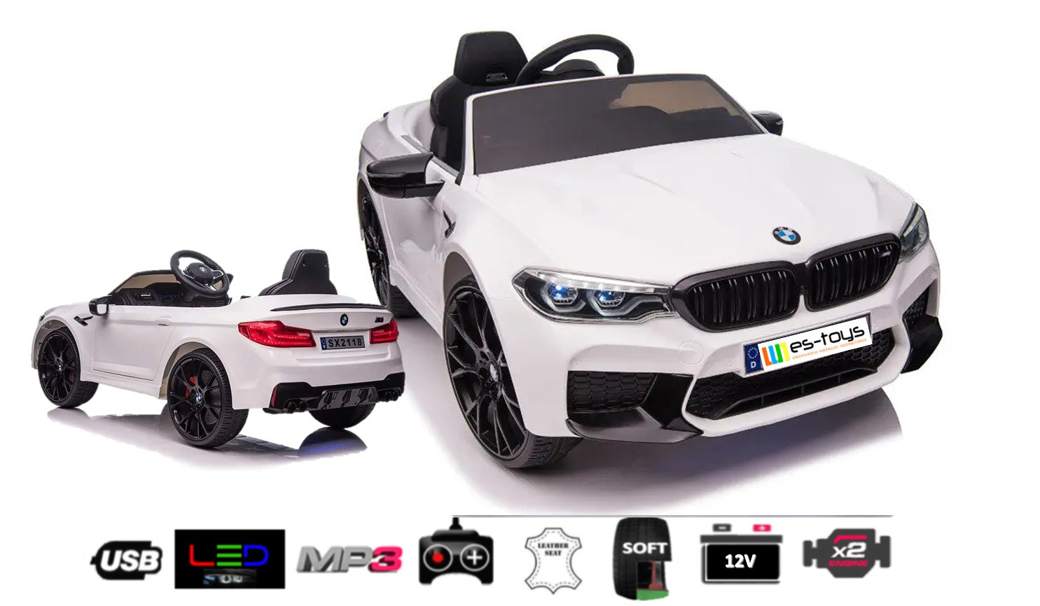 Elektro Kinderfahrzeug "BMW M5" - lizenziert - 12V7A Akku, 2 Motoren- 2,4Ghz FB
