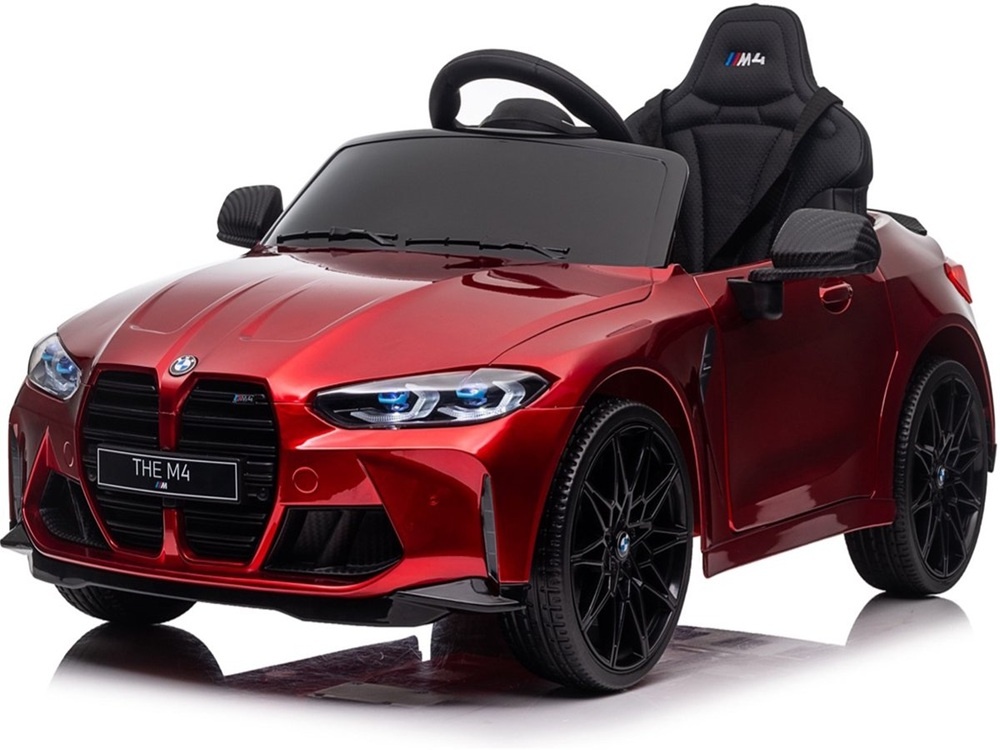 Bmw M4, 12-Volt-Elektro-Kinderauto, Ledersitz, Gummireifen, Kinderbatterieauto!
