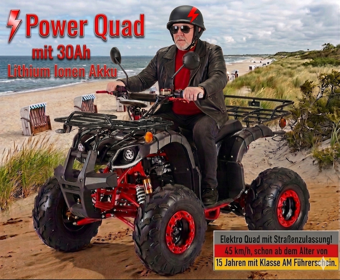Elektro ATV Quad, ca. 60km Reichweite, 45 km/h 60V, 2000W 30AH Elektro Chopper
