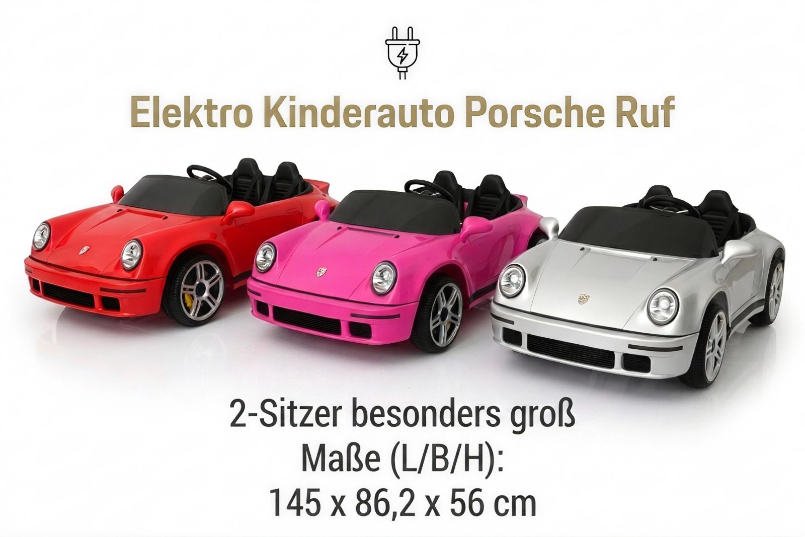 Elektro Kinderauto, Porsche Ruf, 24V8A, 2x Brushless Motor, 2 Sitzer