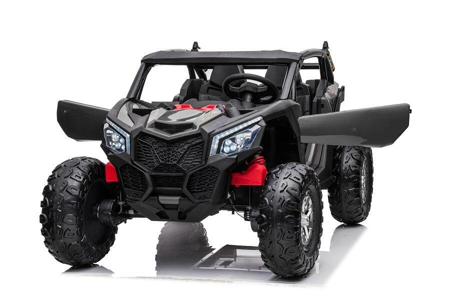 Kinderfahrzeug – Elektro Auto „Com 18“ – 24V7A Akku,4x Motoren- 2,4Ghz, Allrad+2 Sitzer+Ledersitz+EVA